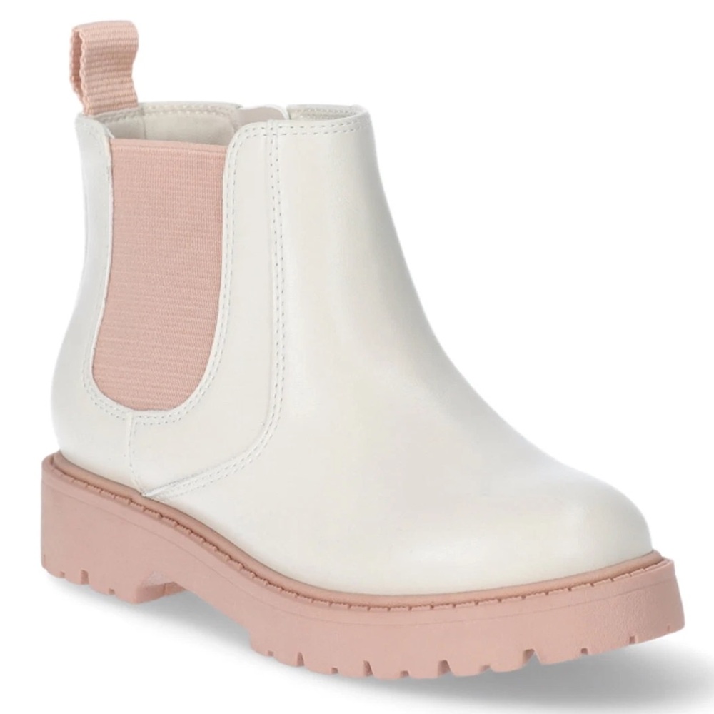 Wonder Nation big girls bone/pink Chelsea boot